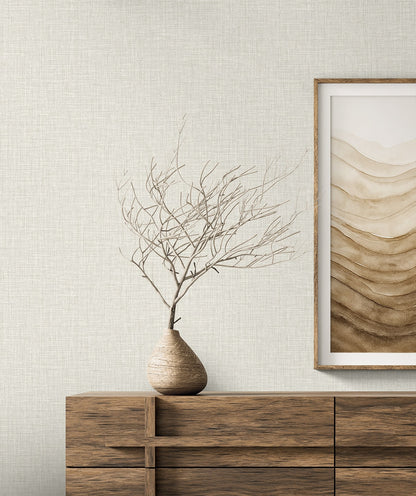 Seabrook Designs  Opalind Faux Linen Contemporary Warm Neutrals, Beiges   - EL21200