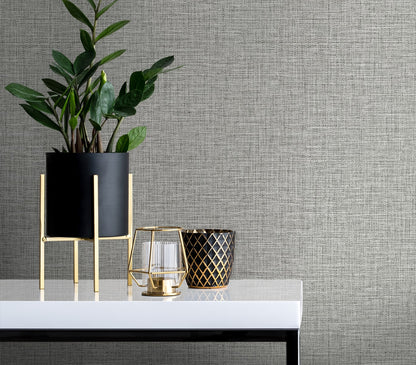 Seabrook Designs  Opalind Faux Linen Contemporary Grays   - EL21208