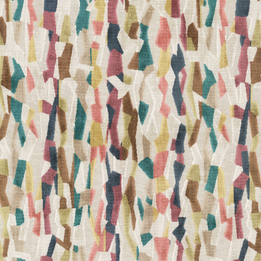 STOUT TEXTILES  UPHOLSTERY,VELVET TRADITIONAL, ABSTRACT PARTYTIME   - ELBR-2