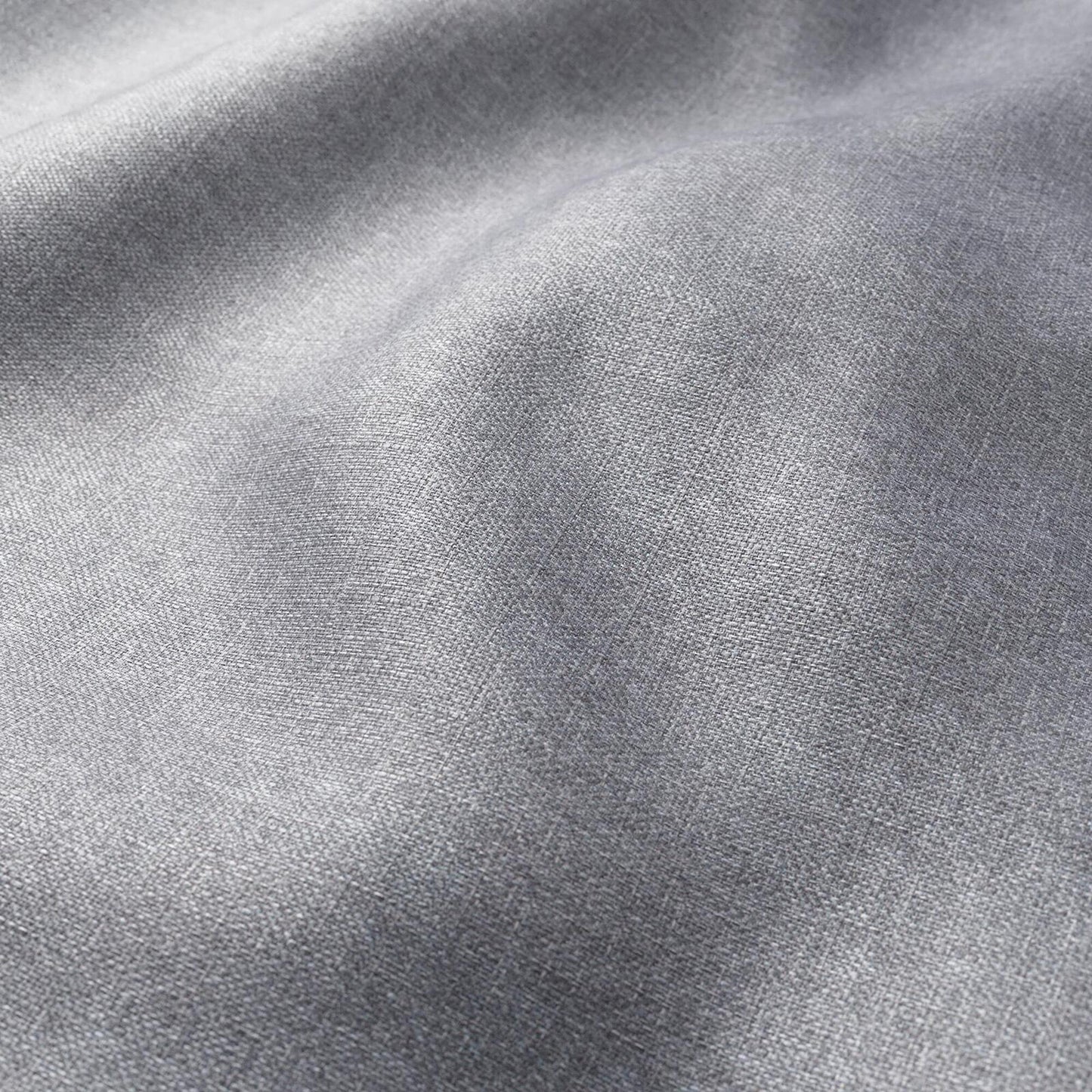 Light gray linen-like fabric close-up, showing fine weave texture and soft drape.