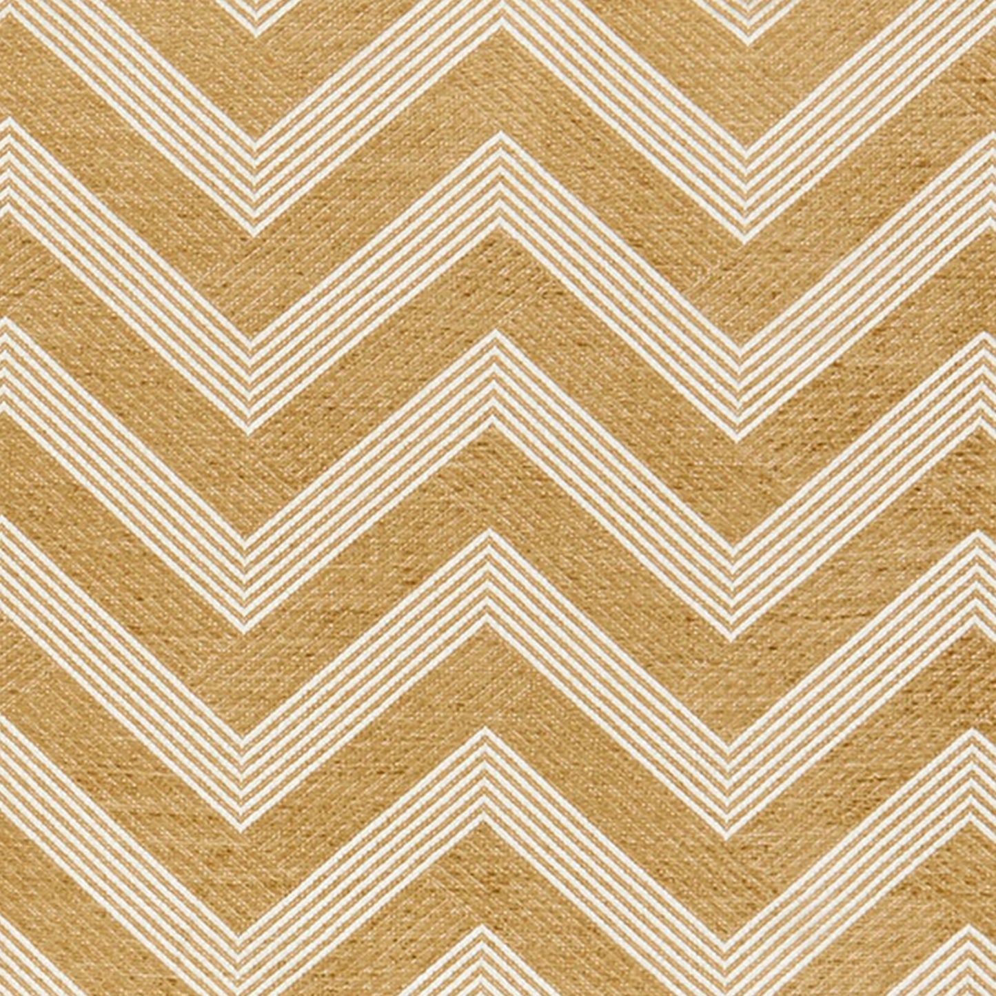 Yellow/gold fabric with a geometric chevron pattern and textured surface.