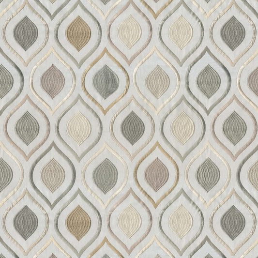 JF Fabrics EMULATE 17 Fabric Ogee,Traditional Cream,Gold,Green  Embroidery - 8430317 J8581