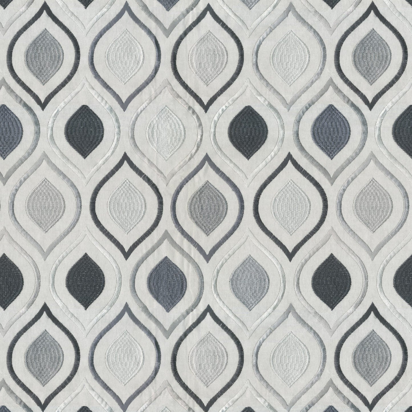 JF Fabrics EMULATE 96 Fabric Ogee,Traditional Grey,Silver  Embroidery - 8430396 J8591