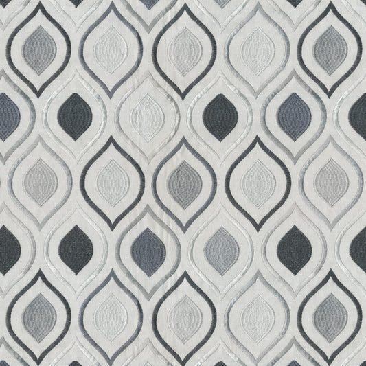 JF Fabrics EMULATE 96 Fabric Ogee,Traditional Grey,Silver  Embroidery - 8430396 J8591