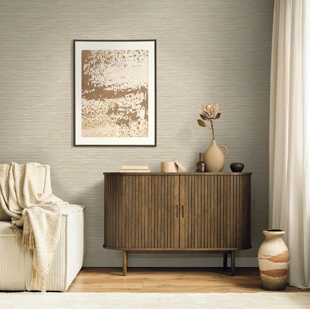 Seabrook Designs  Savanna Faux Grasscloth Contemporary Cool Neutrals   - EN40005