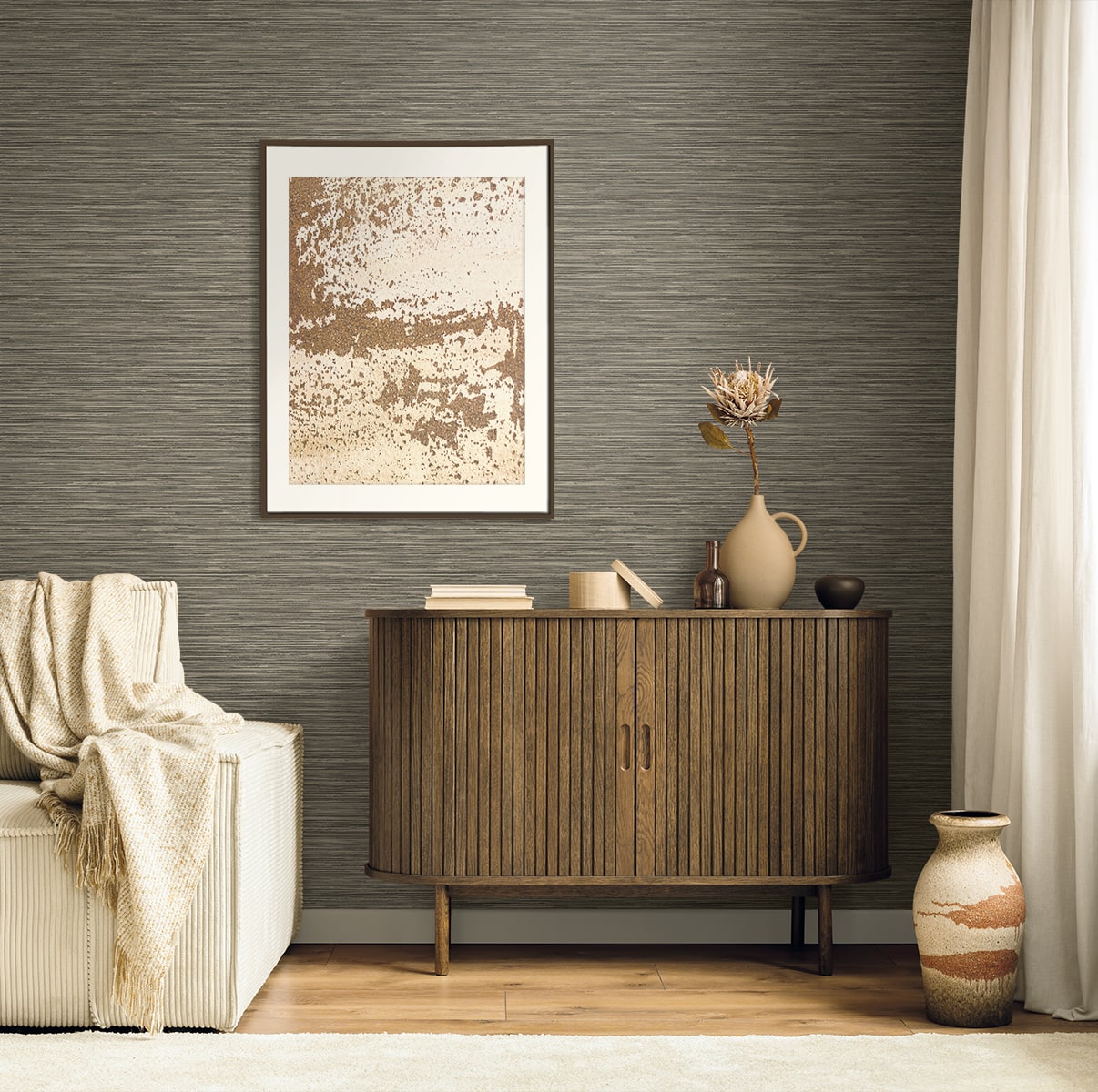 Seabrook Designs  Savanna Faux Grasscloth Contemporary Browns , Taupes   - EN40020
