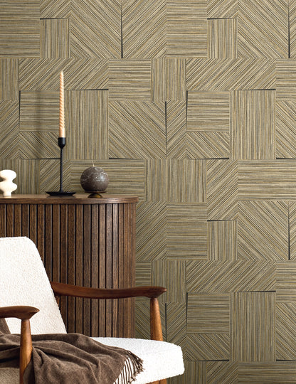 Seabrook Designs  Husk Geometric Contemporary Browns , Taupes   - EN40106