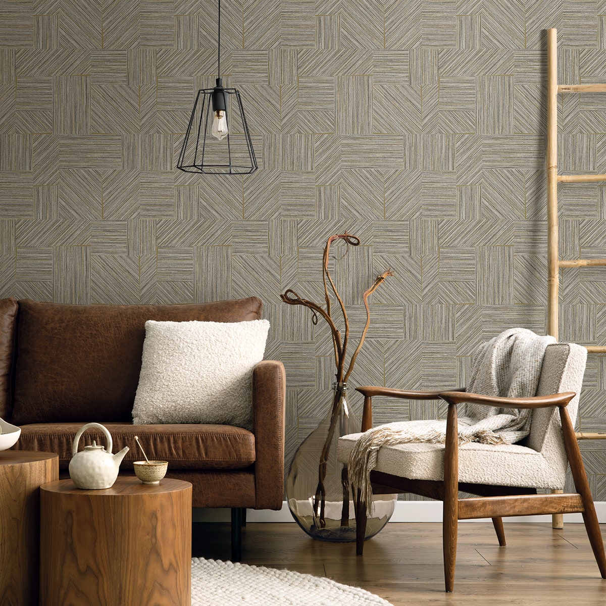 Seabrook Designs  Husk Geometric Contemporary Grays   - EN40108