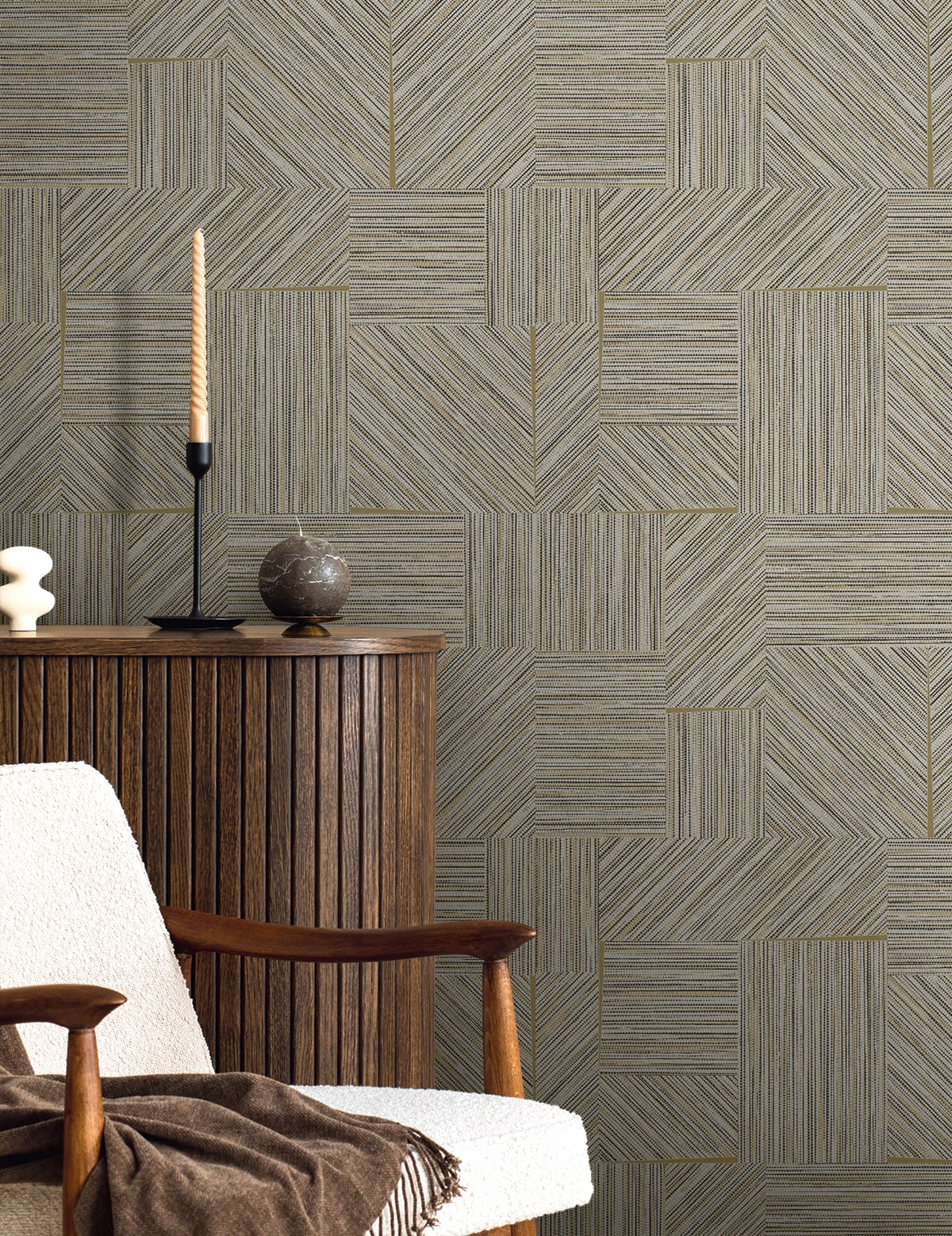 Seabrook Designs  Husk Geometric Contemporary Grays   - EN40108