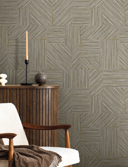 Seabrook Designs  Husk Geometric Contemporary Grays   - EN40108