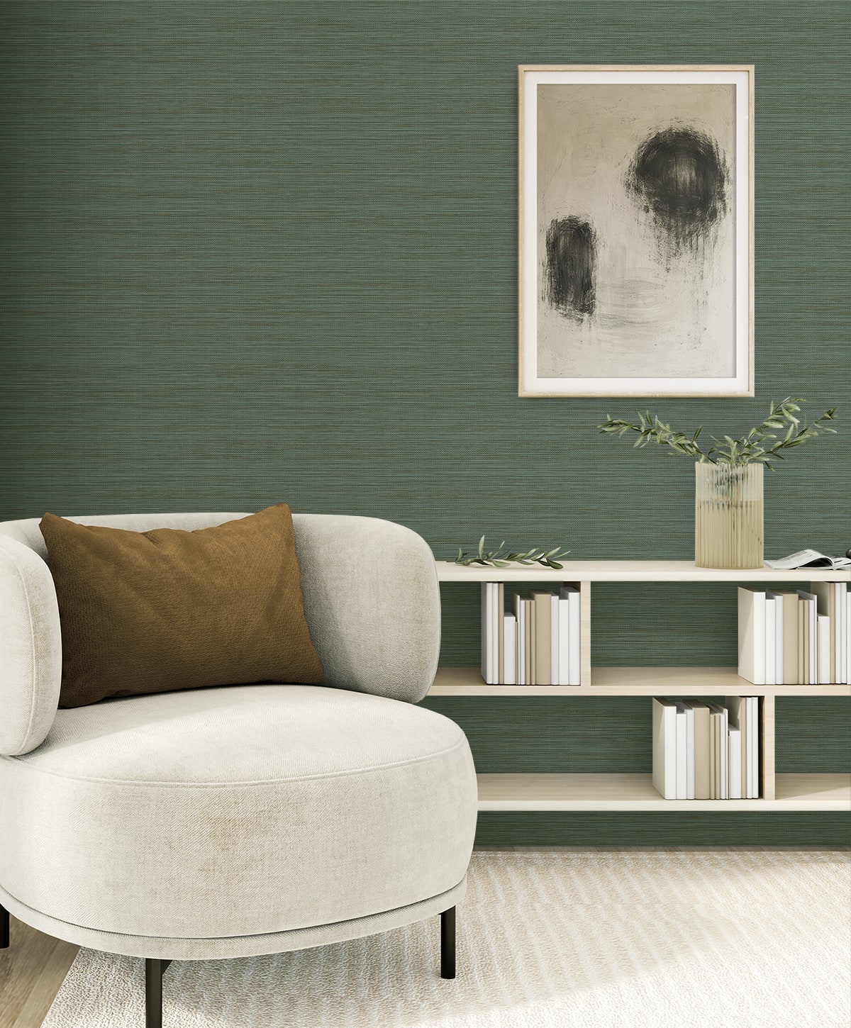 Seabrook Designs  Sisa Faux Grasscloth Contemporary Greens   - EN40204