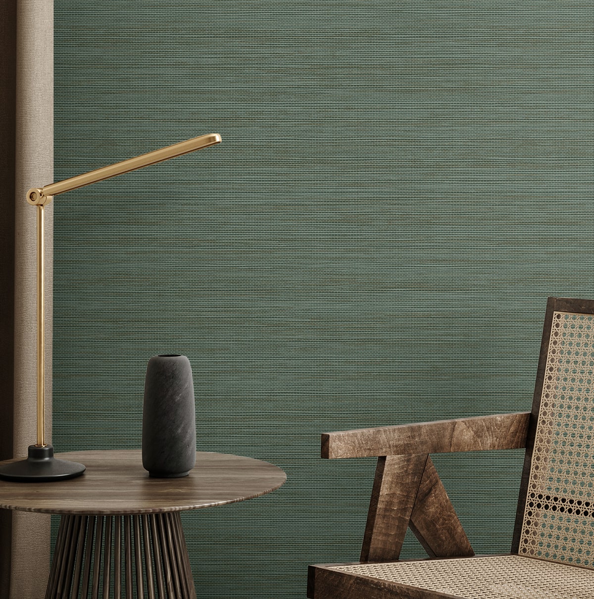 Seabrook Designs  Sisa Faux Grasscloth Contemporary Greens   - EN40204