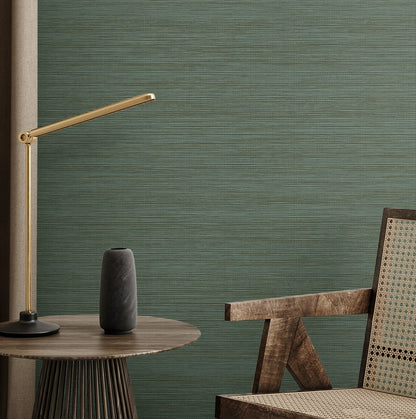 Seabrook Designs  Sisa Faux Grasscloth Contemporary Greens   - EN40204