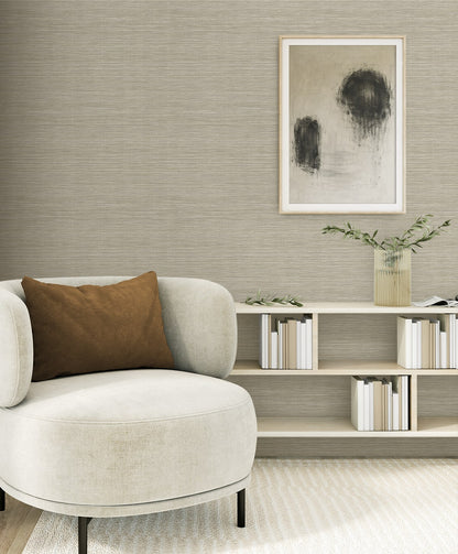 Seabrook Designs  Sisa Faux Grasscloth Contemporary Warm Neutrals , Beiges   - EN40207