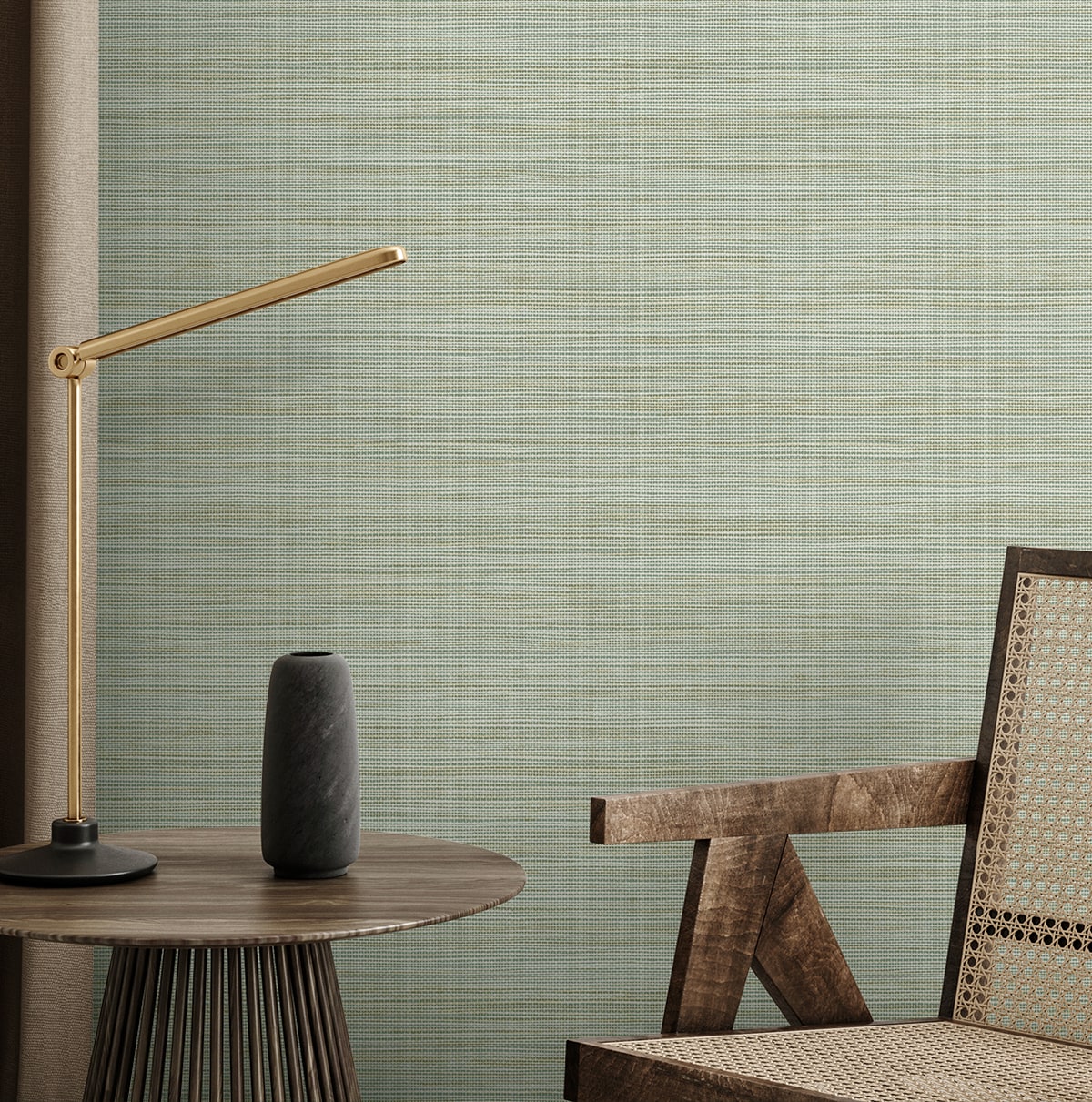 Seabrook Designs  Sisa Faux Grasscloth Contemporary Greens   - EN40214