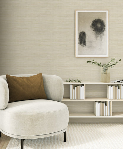 Seabrook Designs  Sisa Faux Grasscloth Contemporary Warm Neutrals , Beiges   - EN40217