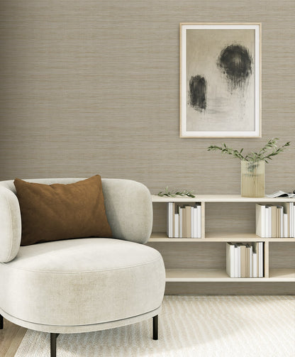 Seabrook Designs  Sisa Faux Grasscloth Contemporary Warm Neutrals , Beiges   - EN40227