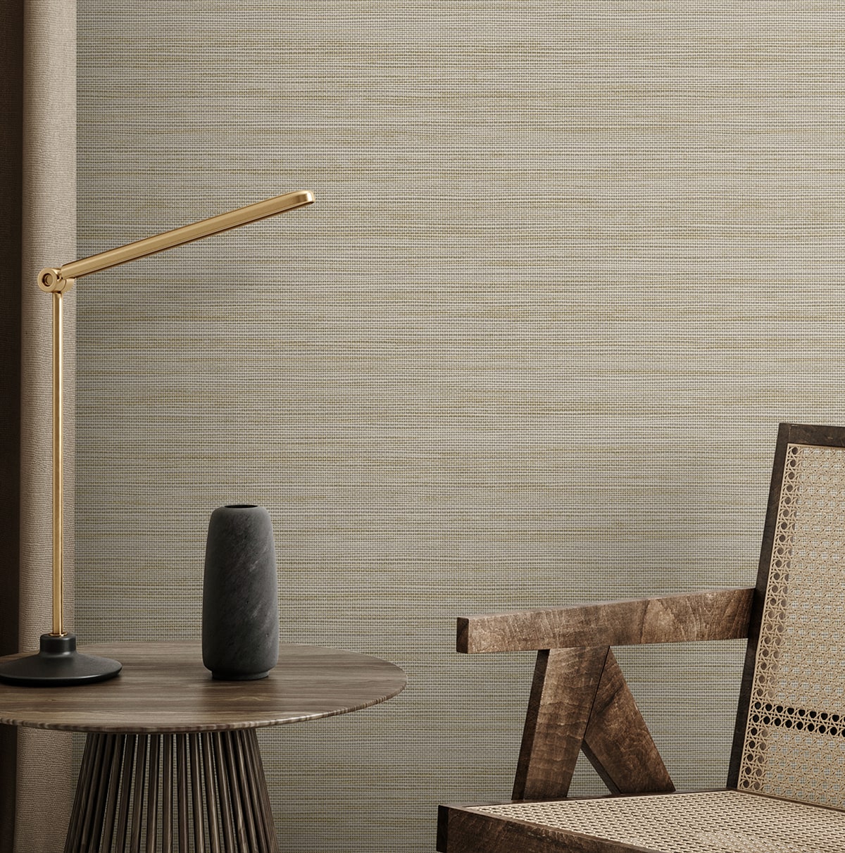 Seabrook Designs  Sisa Faux Grasscloth Contemporary Warm Neutrals , Beiges   - EN40227