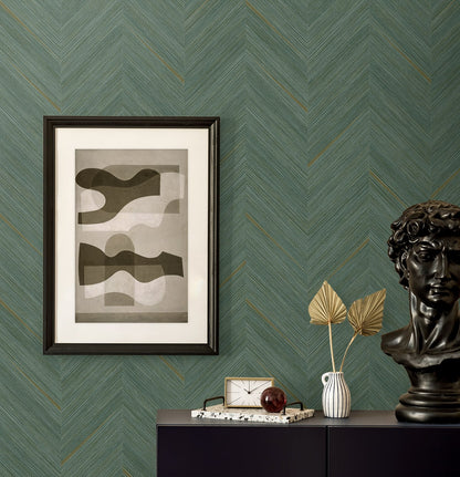 Seabrook Designs  Strand Chevron Contemporary Greens   - EN40304