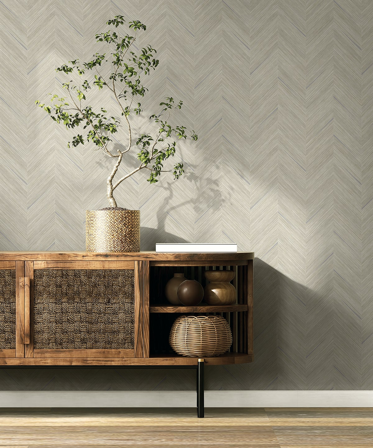 Seabrook Designs  Strand Chevron Contemporary Warm Neutrals , Beiges   - EN40305