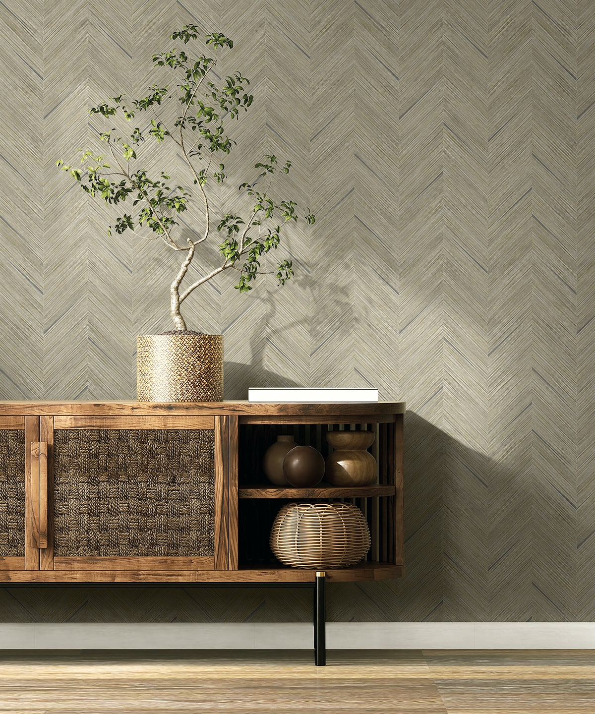 Seabrook Designs  Strand Chevron Contemporary Warm Neutrals , Beiges   - EN40307
