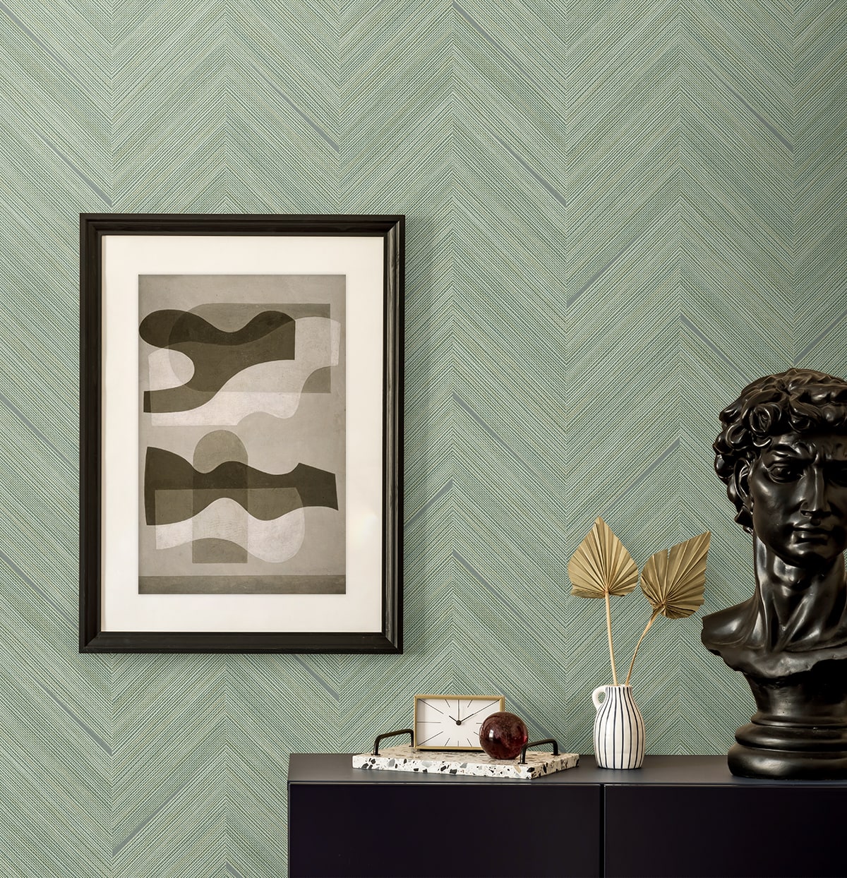 Seabrook Designs  Strand Chevron Contemporary Greens   - EN40314