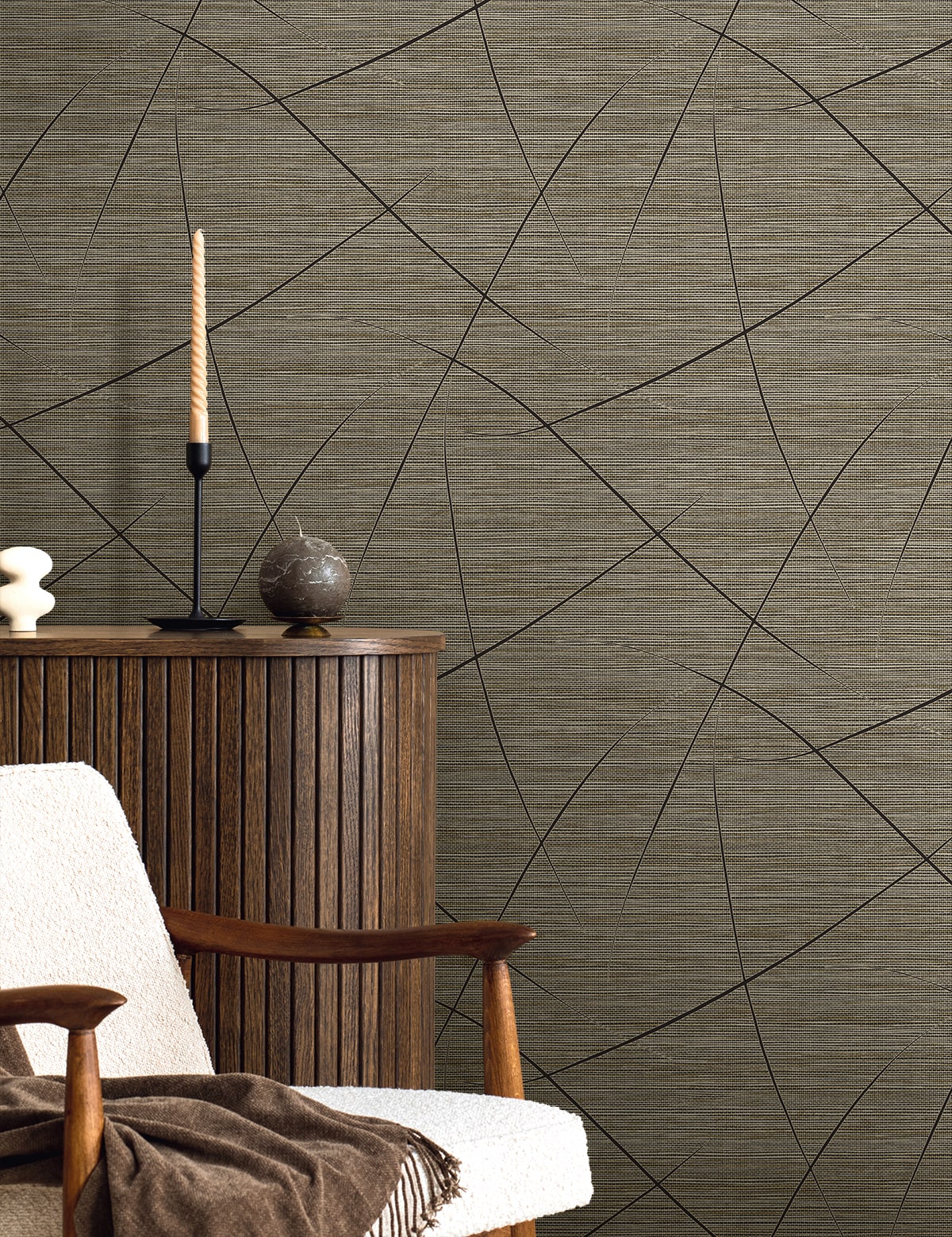 Seabrook Designs  Bract Faux Grasscloth Contemporary Browns , Taupes   - EN40400