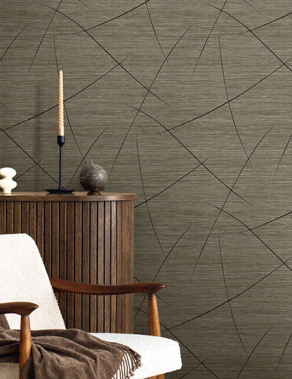 Seabrook Designs  Bract Faux Grasscloth Contemporary Browns , Taupes   - EN40400