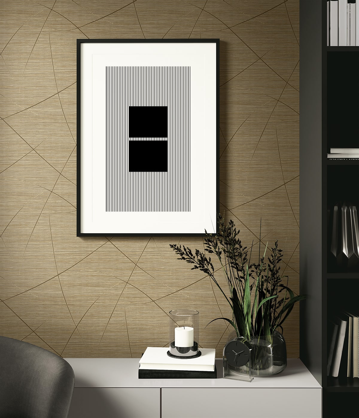 Seabrook Designs  Bract Faux Grasscloth Contemporary Browns , Taupes   - EN40406