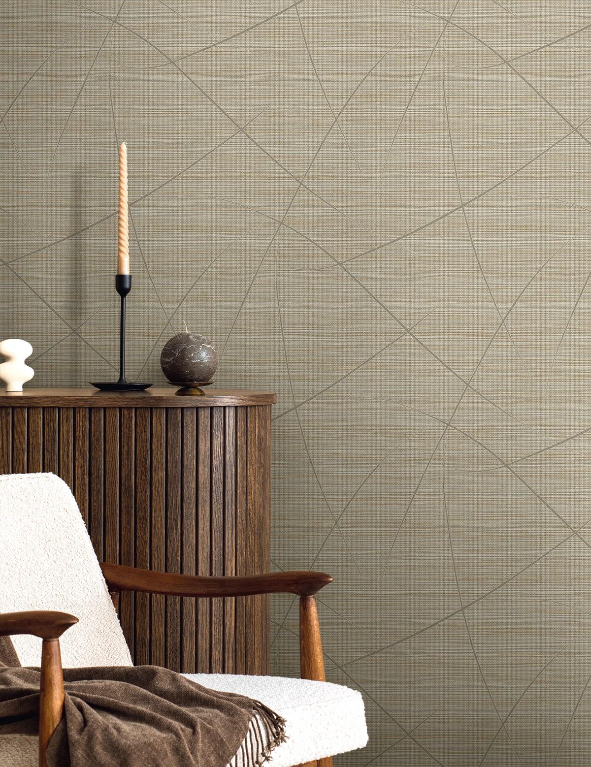 Seabrook Designs  Bract Faux Grasscloth Contemporary Warm Neutrals , Beiges   - EN40407