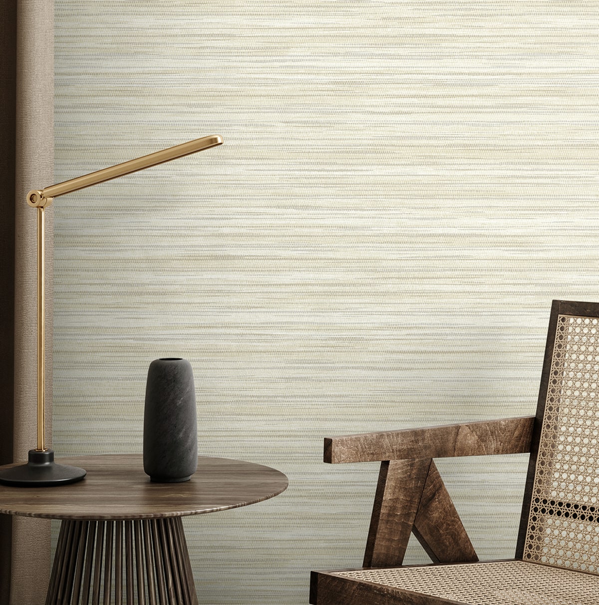 Seabrook Designs  Canebrush Faux Grasscloth Contemporary Cool Neutrals   - EN40504
