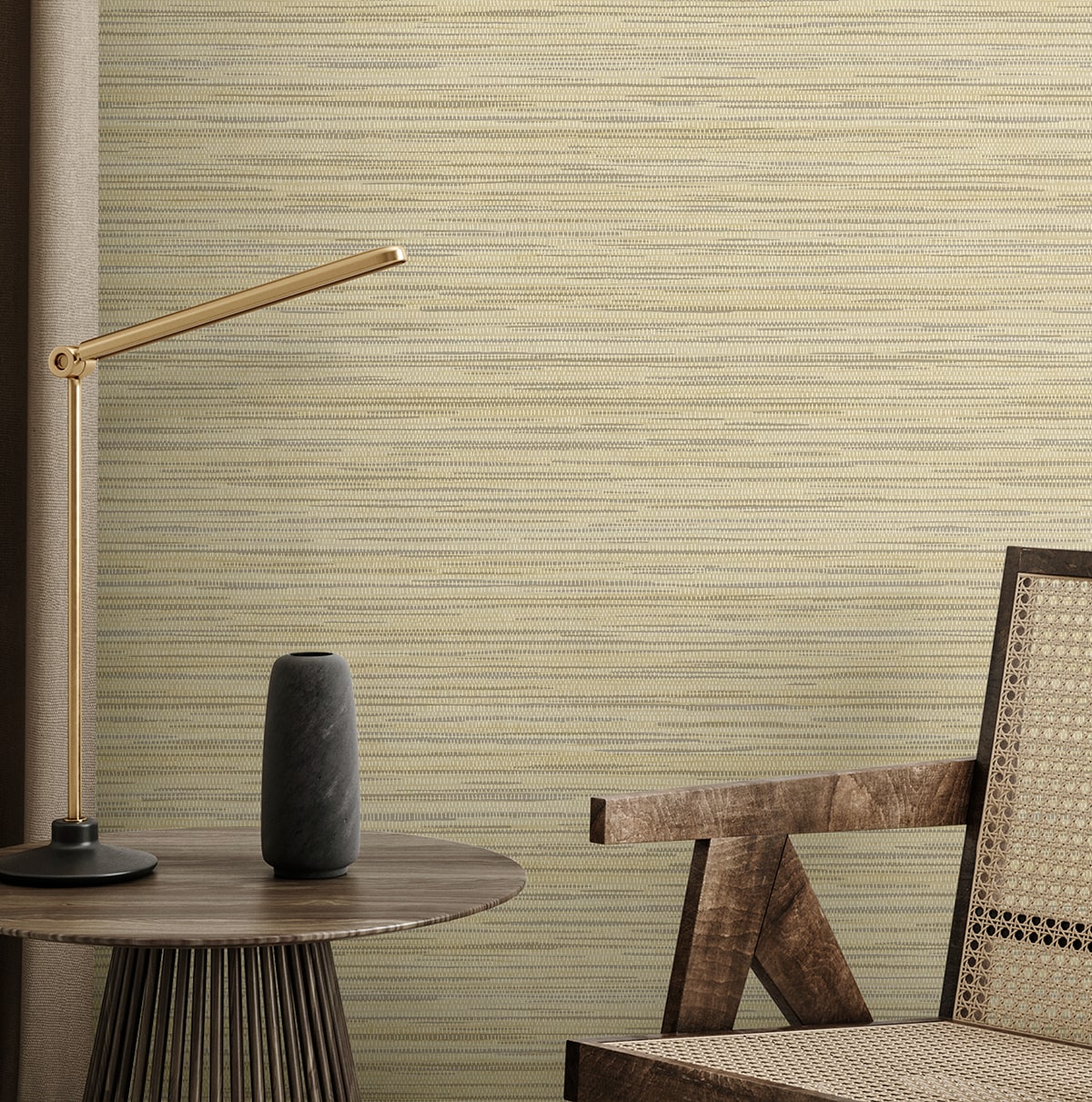 Seabrook Designs  Canebrush Faux Grasscloth Contemporary Warm Neutrals , Beiges   - EN40515
