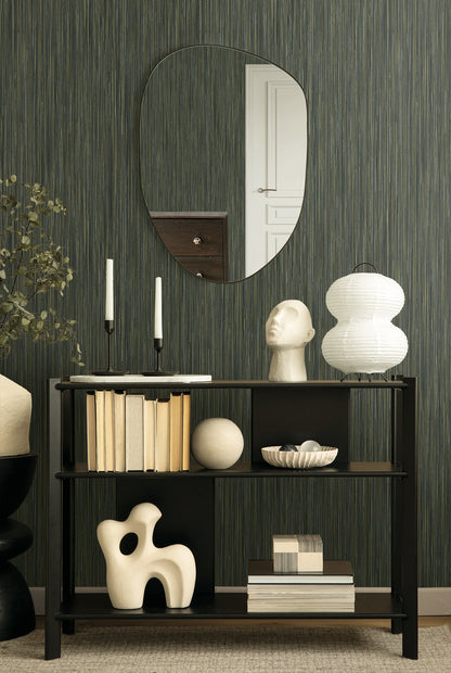 Seabrook Designs  Vireo Faux Grasscloth Contemporary Greens   - EN40704