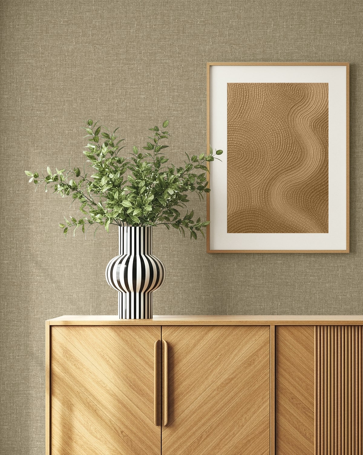 Seabrook Designs  Loom Faux Linen Contemporary Warm Neutrals , Beiges   - EN40914