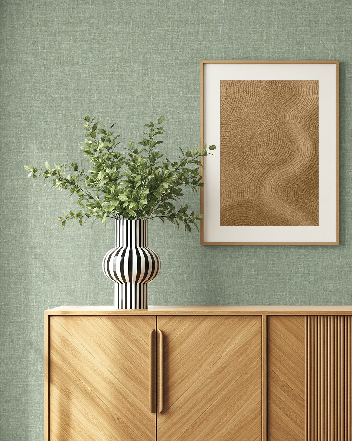 Seabrook Designs  Loom Faux Linen Contemporary Greens   - EN40917