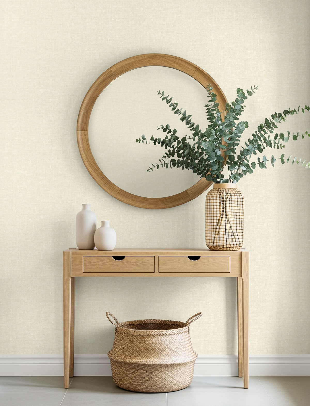 Seabrook Designs  Loom Faux Linen Contemporary Warm Neutrals , Beiges   - EN40918