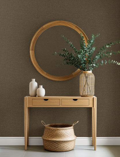 Seabrook Designs  Loom Faux Linen Contemporary Browns , Taupes   - EN40927