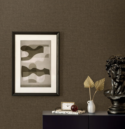 Seabrook Designs  Loom Faux Linen Contemporary Browns , Taupes   - EN40927