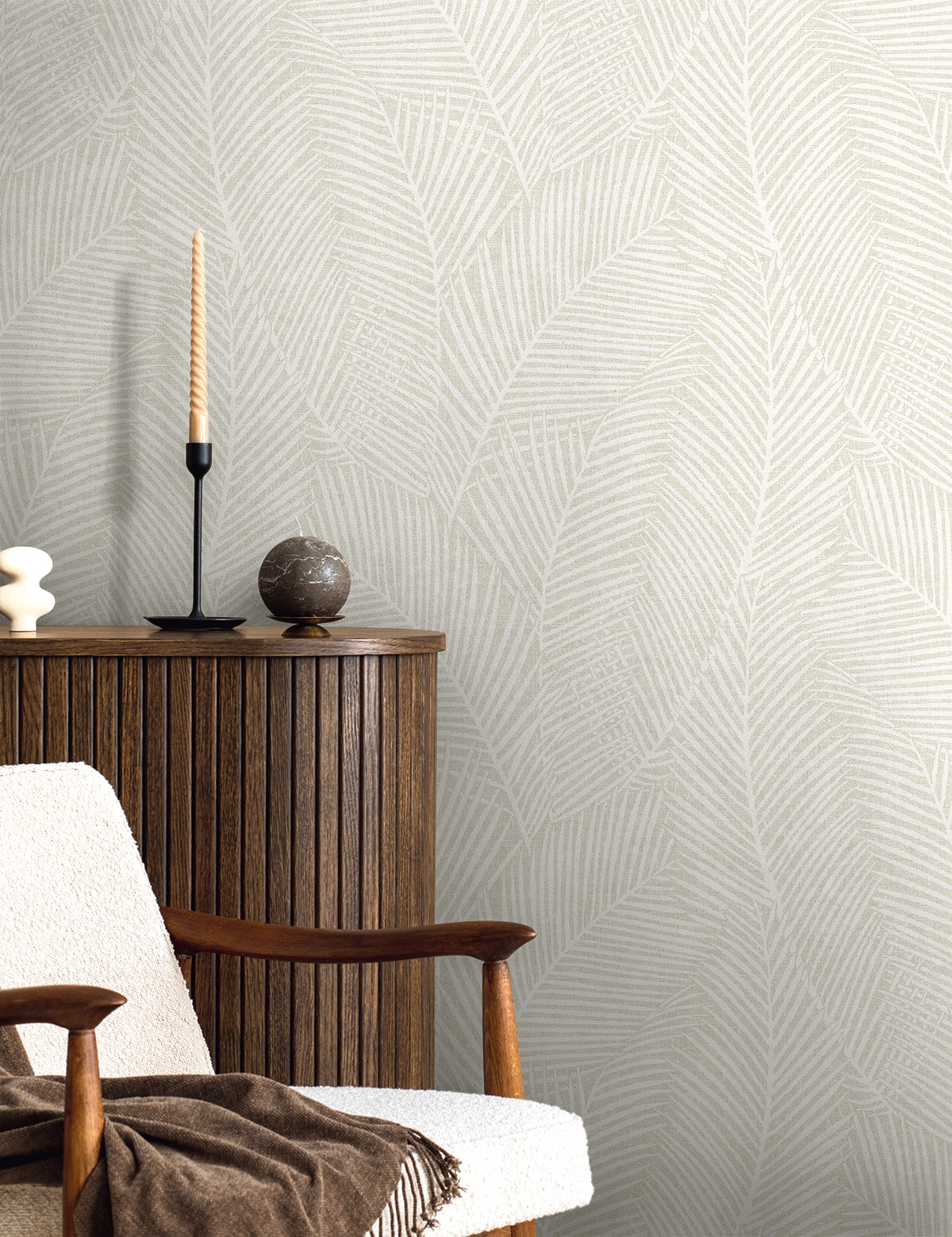 Seabrook Designs  Pampas Palm Botanical Contemporary Cool Neutrals   - EN41000