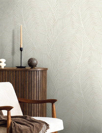 Seabrook Designs  Pampas Palm Botanical Contemporary Warm Neutrals , Beiges   - EN41005
