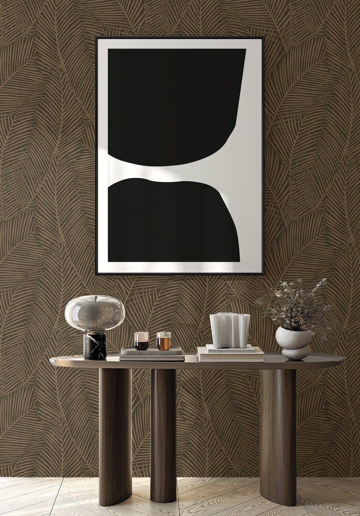 Seabrook Designs  Pampas Palm Botanical Contemporary Browns , Taupes   - EN41006