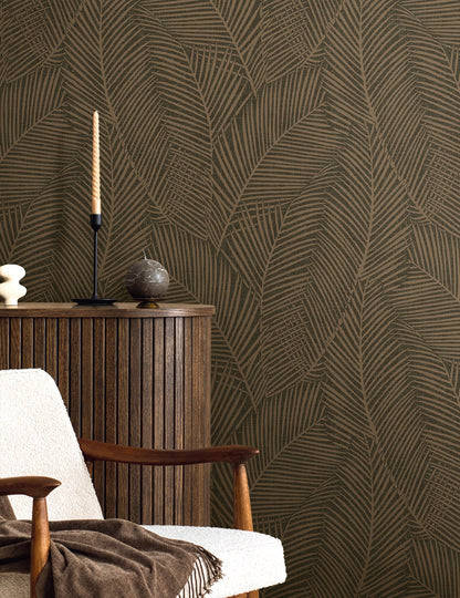 Seabrook Designs  Pampas Palm Botanical Contemporary Browns , Taupes   - EN41006
