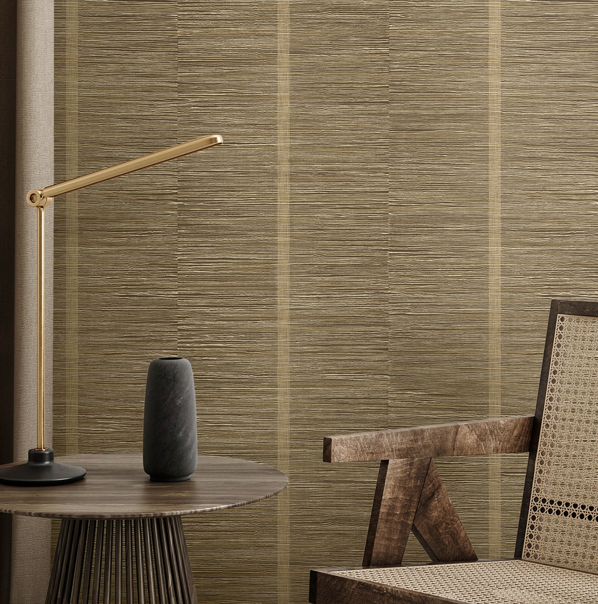 Seabrook Designs  Raffine Striped Contemporary Warm Neutrals , Beiges   - EN41106