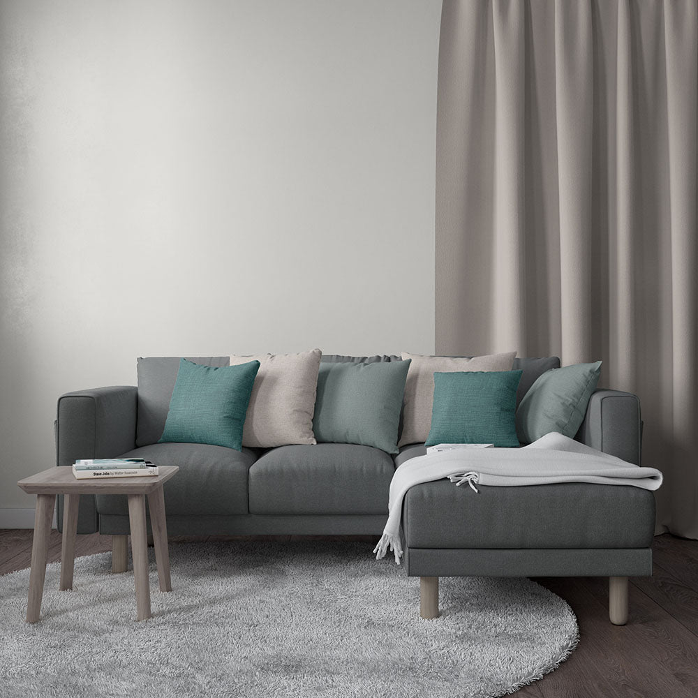 Gunmetal solid textured fabric with visible weave.