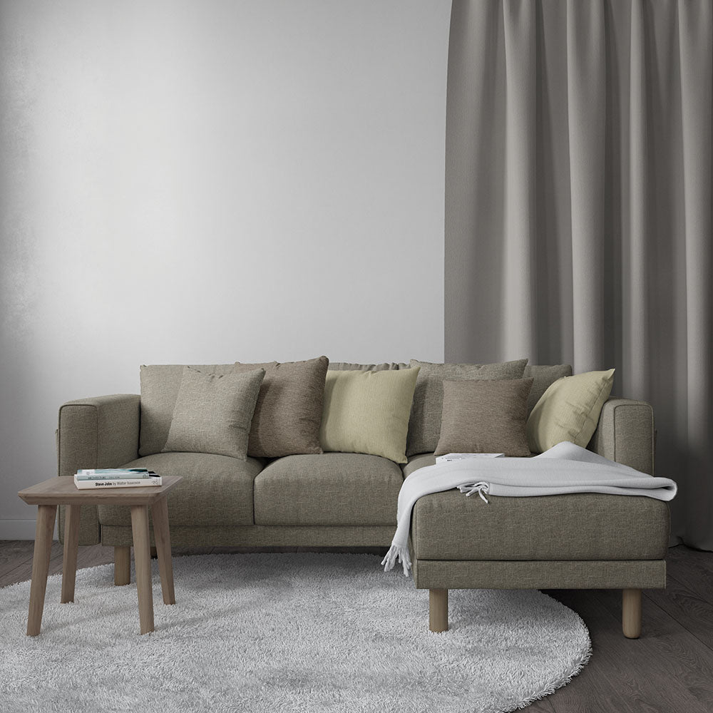 Stone solid textured fabric sample in taupe/stone color.