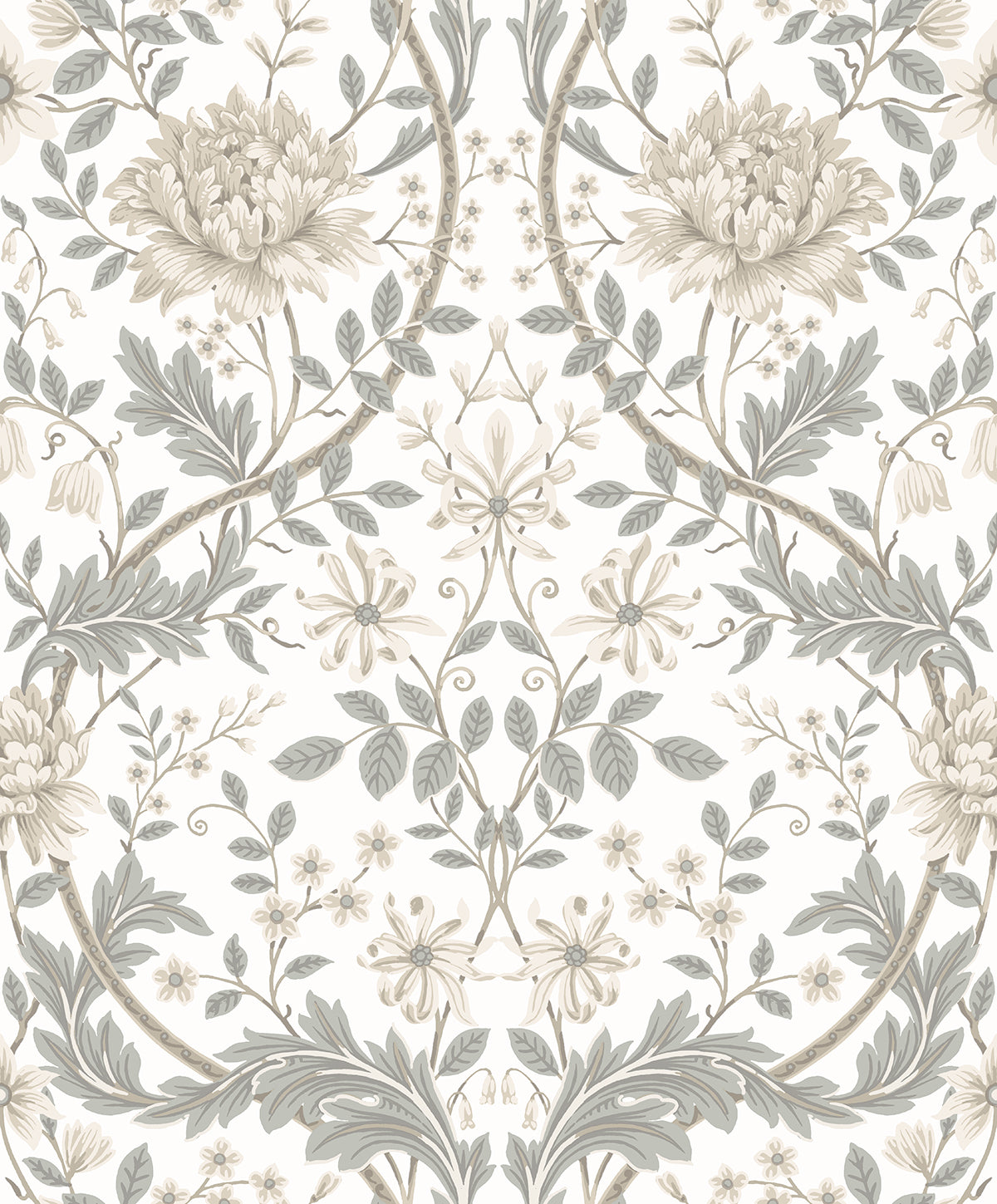 Etten Studios Etten Prepasted Wallcoverings Honeysuckle Floral Prepasted Floral Vintage Off-White Matte Sidewall - EP10000