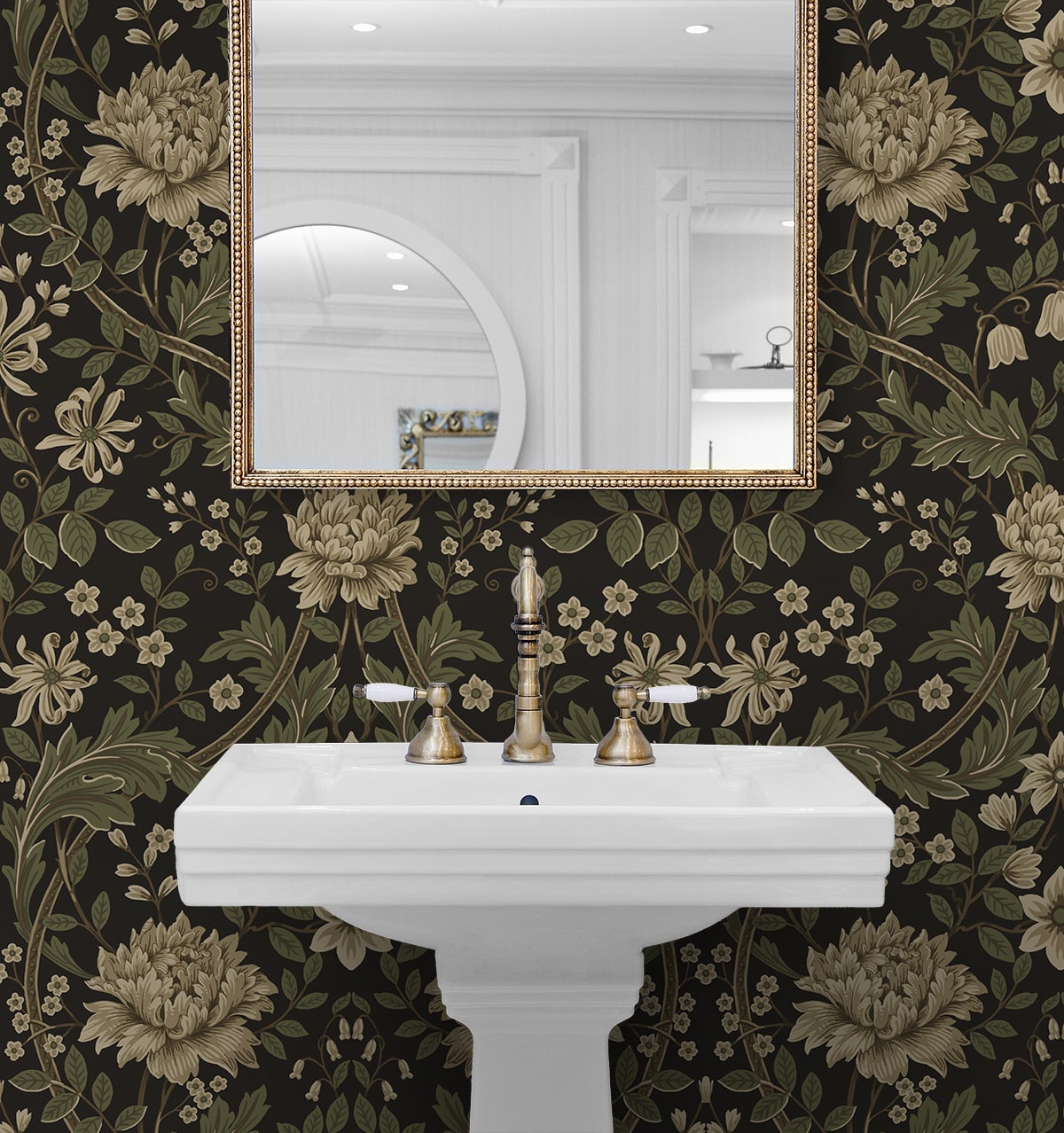 Etten Studios  Honeysuckle Floral Prepasted Floral Vintage Brown   - EP10006