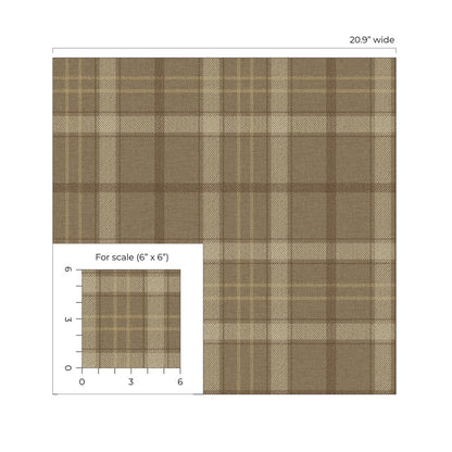 Etten Studios  Tailor Plaid Prepasted Plaid Traditional Brown   - EP10316