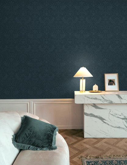 Etten Studios  Tonal Bird Garden Prepasted Botanical Vintage Blue   - EP10402