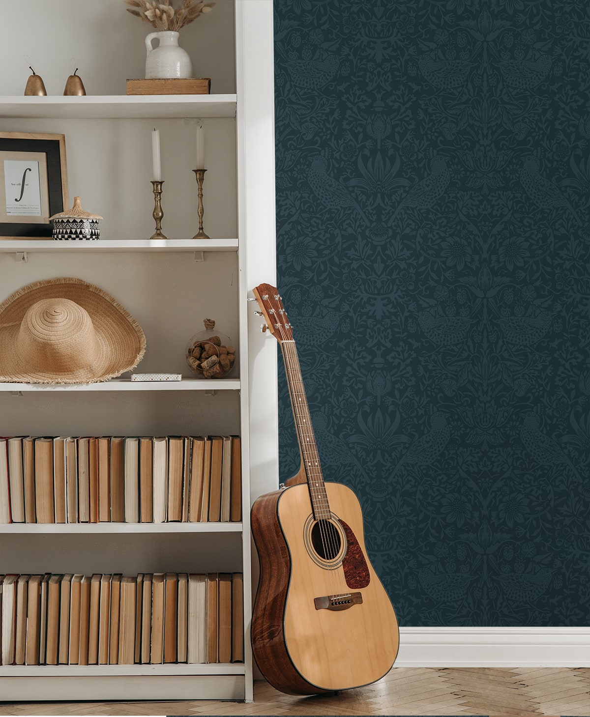 Etten Studios  Tonal Bird Garden Prepasted Botanical Vintage Blue   - EP10402